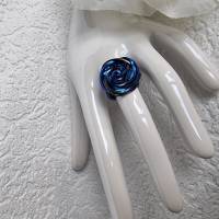 Ring Rose, Größe 17, schwarz-königsblau Bild 1