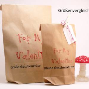 Set Geschenktüte Geschenkverpackung Geschenk Verpackung Tüte "Für Dich!" mit Geschenkanhänger aus Papier und Kor Bild 2