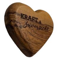 Handschmeichler Herz KRAFT & Zuversicht aus Olivenholz personalisierbar Bild 5