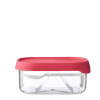 Brotdose Mepal mit Namen, Lunchbox & Trinkflasche für Mädchen mit Obsteinsatz und Gabel, Motiv Babyfuss Bild 2
