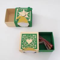 Wichtel Geldgeschenk 2 Schachteln mit Schublade Geschenk Verpackung Bild 3