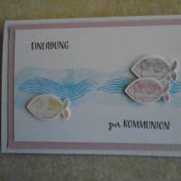Einladungskarten Kommunion Einladungskarte Fisch Einladung Einladungen Mädchen Junge Bild 2