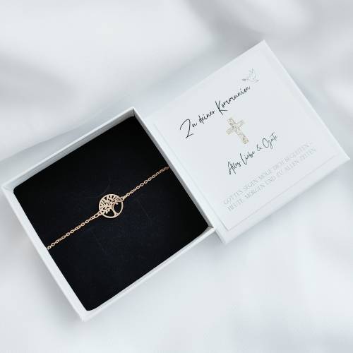 Kommunion Geschenk für Mädchen, Kommunionsgeschenk, Armband mit Karte