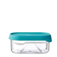 Brotdose Mepal mit Namen, Lunchbox & Trinkflasche für Mädchen mit Obsteinsatz und Gabel, Motiv Eule grau Bild 3