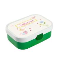 Brotdose Mepal mit Namen, Lunchbox & Trinkflasche für Mädchen mit Obsteinsatz und Gabel, Motiv Vögel Bild 1
