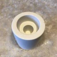 2in1 Kerzenhalter für Stabkerze UND Teelicht, puristisch aus Beton, weiß, 7,5 cm Bild 3