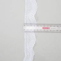 Spitze elastisch, festoniert 35mm breit, gummi, Meterware, 1 Meter weiß Bild 2