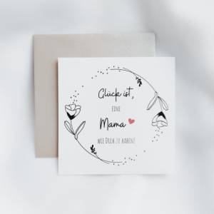 Mama Karte | Muttertag Karte | Glück ist eine Mama wie dich zu haben | Mutter Karte | mit Silber Perlmutt Umschlag Bild 1