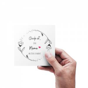 Mama Karte | Muttertag Karte | Glück ist eine Mama wie dich zu haben | Mutter Karte | mit Silber Perlmutt Umschlag Bild 2