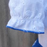 Brautmädchenkleid in blau-weiß-kariert, blaues Taufkleid mit Puffärmel, Babybody mit aufgenähtem Dirndlchen Bild 5