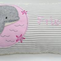 Kissen mit Namen,Delfin Delphin Wal Fisch Namenskissen Taufkissen Kuschelkissen Kindergartenkissen Geburtsgeschenk Bild 10