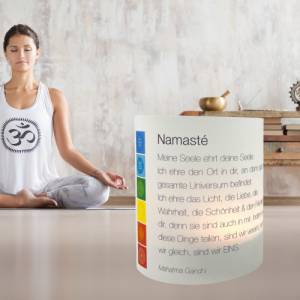 Wiederverwendbares Yoga-Licht Mahatma Gandhi Namasté Meine Seele ehrt deine Seele Bild 1