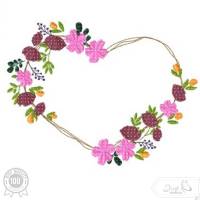 Blume Herz, Muttertag Blumenrahmen, Rahmen mit Blumen von Stickzebra Bild 1