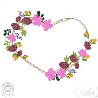 Blume Herz, Muttertag Blumenrahmen, Rahmen mit Blumen von Stickzebra
