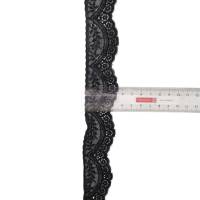 Spitze elastisch, festoniert 35mm breit, gummi, Meterware, 1 Meter schwarz Bild 2