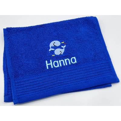 Gästehandtuch ( 30 x 50 cm ) + Fische Motiv ( Nr. 21 ) + Name / Kinderhandtuch