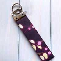 Schlüsselband Schlüsselanhänger Schlüsselring Schlüsselbändchen Schlüsselbund kurz "Purple Blossom" Bild 5