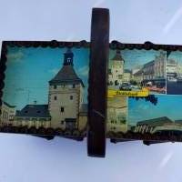 Vintage Mini Nähkästchen/Schmuckkästchen ca.21 x 10 x 17cm Bild 4