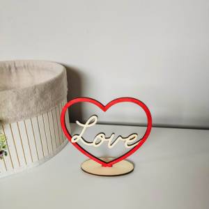 4er Set Herz Dekorationen zum Aufstellen aus Holz | Geschenke für die Liebsten | Tischdekoration für Hochzeiten Bild 2