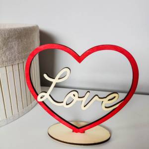 4er Set Herz Dekorationen zum Aufstellen aus Holz | Geschenke für die Liebsten | Tischdekoration für Hochzeiten Bild 3