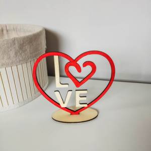 4er Set Herz Dekorationen zum Aufstellen aus Holz | Geschenke für die Liebsten | Tischdekoration für Hochzeiten Bild 4