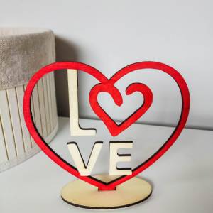 4er Set Herz Dekorationen zum Aufstellen aus Holz | Geschenke für die Liebsten | Tischdekoration für Hochzeiten Bild 5