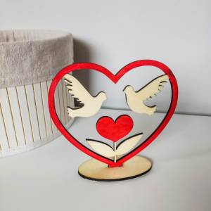 4er Set Herz Dekorationen zum Aufstellen aus Holz | Geschenke für die Liebsten | Tischdekoration für Hochzeiten Bild 6