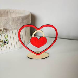 4er Set Herz Dekorationen zum Aufstellen aus Holz | Geschenke für die Liebsten | Tischdekoration für Hochzeiten Bild 7