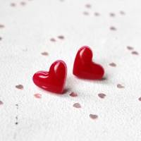 kleine Herzchen • Ohrstecker Polymer Clay | Ohrschmuck | Geschenke für Frauen | Valentinstag Bild 1