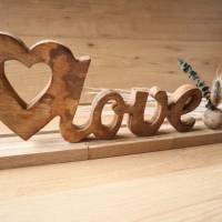 Aufsteller Love Holz mit Trockenblumen Bild 5