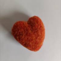 Herz aus Styropor Nadel gefilzt groß orange-meliert Bild 2