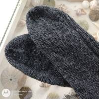 Socken handgestrickt, Größe 38/39, Wollsocken, Damensocken, Herrensocken, anthrazit Bild 4