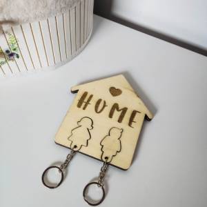 Schlüsselbrett Home mit 2 Schlüsselanhänger | Schlüsselhalter als Geschenk | Einzugsgeschenk Bild 2