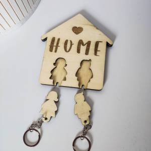 Schlüsselbrett Home mit 2 Schlüsselanhänger | Schlüsselhalter als Geschenk | Einzugsgeschenk Bild 3