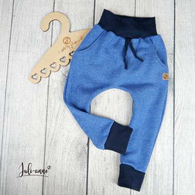 Gr. 104 Baggypants Hose Lammfleece gefüttert Blau 