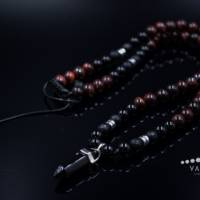 Herren Halskette aus Edelsteinen Achat Tigerauge Onyx und Hämatit mit Achat-Anhänger, Länge 61 cm Bild 2