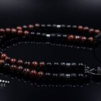 Herren Halskette aus Edelsteinen Achat Tigerauge Onyx und Hämatit mit Achat-Anhänger, Länge 61 cm Bild 4