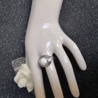 Ring Celina in Größe 17, silber mit weißer Perle Bild 1
