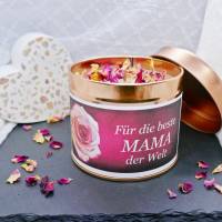 Muttertagskerze | Geschenk zum Muttertag | Kerze mit Rosen und Duft Bild 3