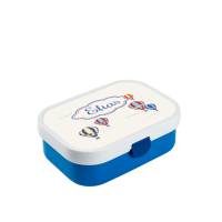 Brotdose Mepal mit Namen, Lunchbox & Trinkflasche für Jungen mit Obsteinsatz und Gabel, Motiv Heissluftballon Bild 1