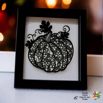 Plotterdatei / 3D Druck / Laser Floraler Kürbis  Deko