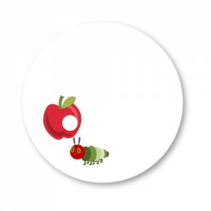 DIY 12 Sticker Raupe Apfel weiß Beschriftung Meilensteine Baby blanko Bild 1