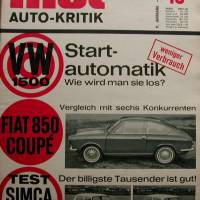 mot Auto-Kritik  Nr. 13 -    19.6.1965   -     Test :  VW 1500 / Fiat 850 Coupe / Simca 1000 Bild 1