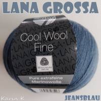 2 Knäuel 100 Gramm Cool Wool Fine von Lana Grossa Jeansblau Farbe 12 Partie 30509 Bild 1