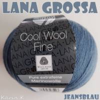 2 Knäuel 100 Gramm Cool Wool Fine von Lana Grossa Jeansblau Farbe 12 Partie 30509 Bild 4