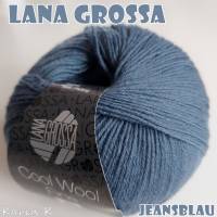 2 Knäuel 100 Gramm Cool Wool Fine von Lana Grossa Jeansblau Farbe 12 Partie 30509 Bild 8