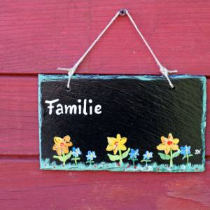personalisiertes Türschild mit Blumen Bild 2