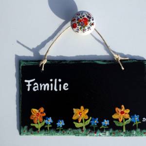personalisiertes Türschild mit Blumen Bild 3