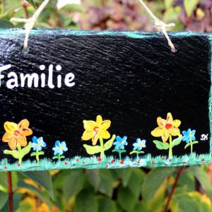 personalisiertes Türschild mit Blumen Bild 5