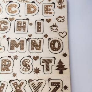 Kinder Steckpuzzle "ABC" aus Holz | Puzzle für Kleinkinder mit Alphabet Motiven | Montessori Holzspiele für Kind Bild 7